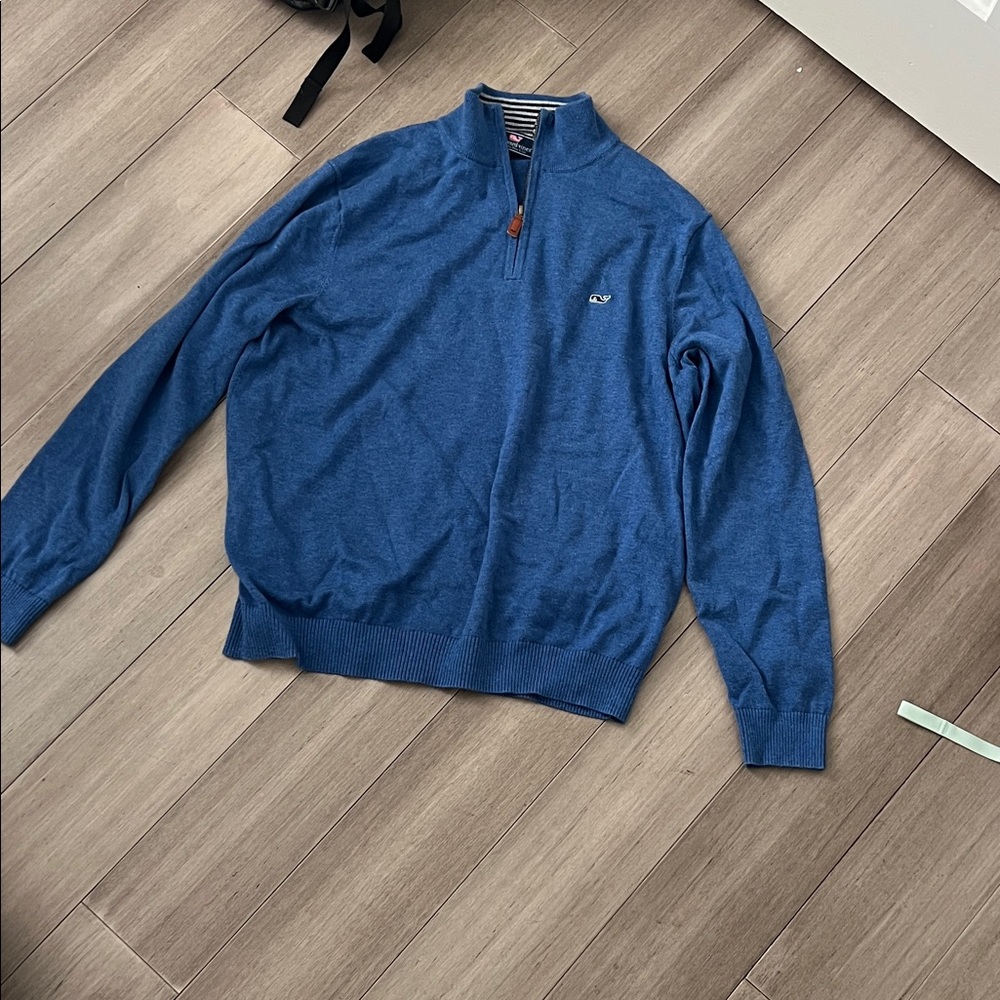 Vineyard Vines Men’s Heathered Navy Quarter-Zip Sweater
